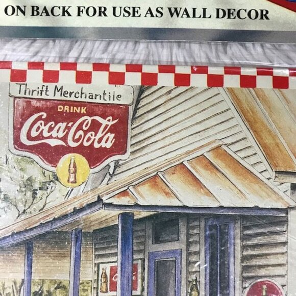 Vintage Coca-Cola Thrift Merchantile Drink Coca-Cola Tin Trivet Wall Plaque - Picture 4 of 8